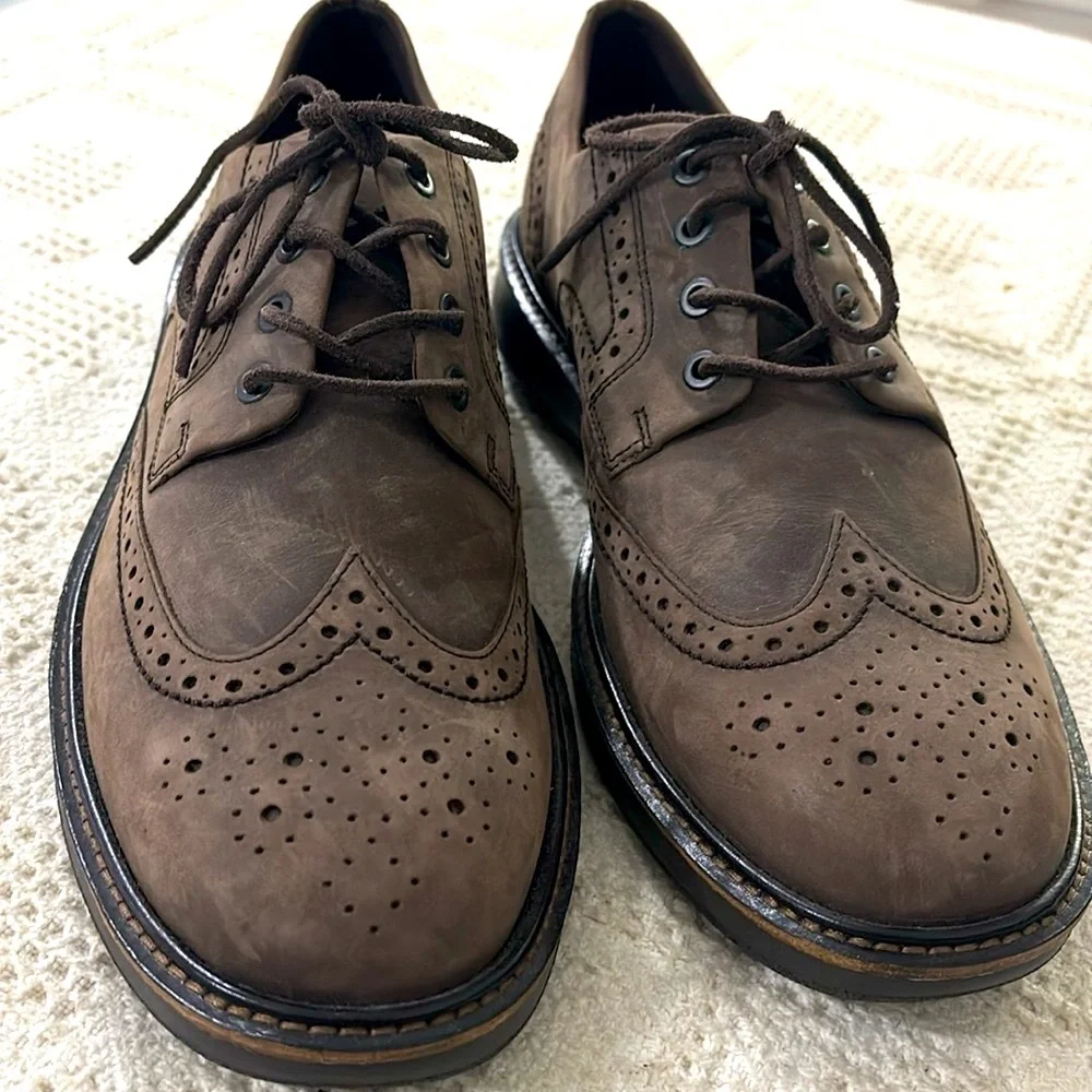 ECCO‎ Men's Lhasa Brogue Tie Oxford Leather Dress Shoes NWOB Size 9